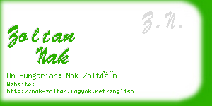 zoltan nak business card